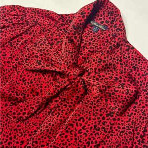 Brooks Brothers Red and Black Leopard Print Top